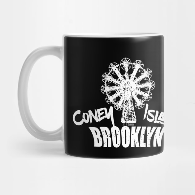 Coney Island Brooklyn white ink by Richardramirez82